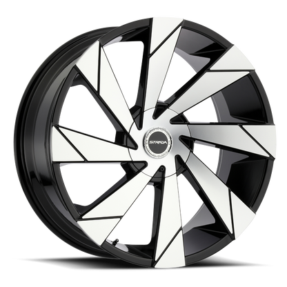 STRADA S62 MOTO 24X10 15MM 5X115/5X120 GLOSS BLACK MACHINED | S62450115GBM