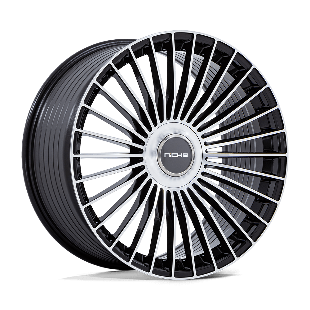 NICHE 1PC NC282 SERENE 22x10 35 5x112/5x120 GLOSS BLACK W/ MACHINED FACE