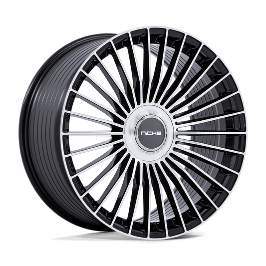 NICHE 1PC NC282 SERENE 22x10 35 5x112/5x120 GLOSS BLACK W/ MACHINED FACE