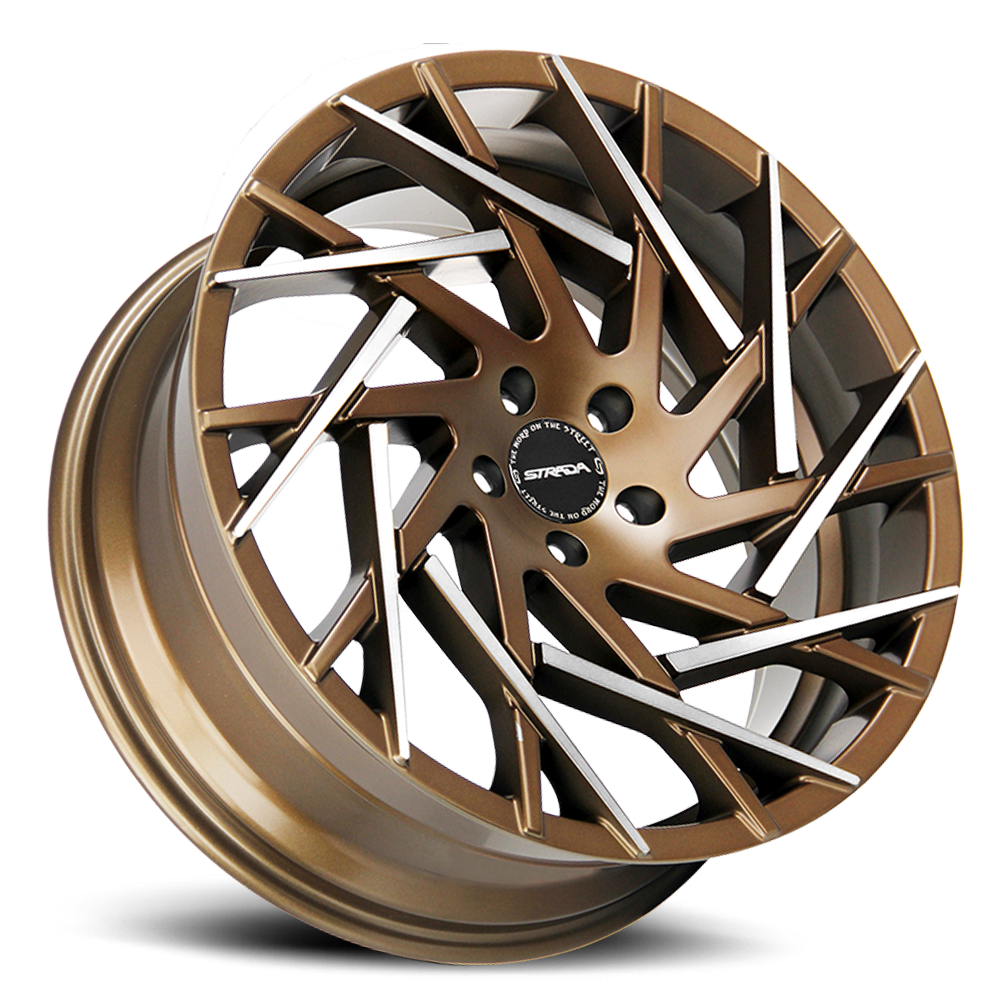STRADA S64 NIDO 22X9 35MM 5X114.3 BRONZE MACHINED TIPS | S64251435BZMT