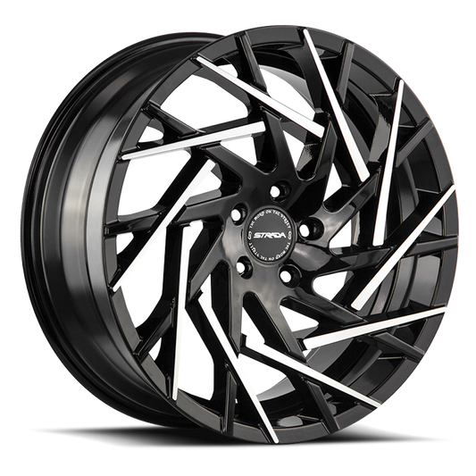 STRADA S64 NIDO 20X8.5 35MM 5X120 GLOSS BLACK MACHINED TIPS | S64052035GBMT