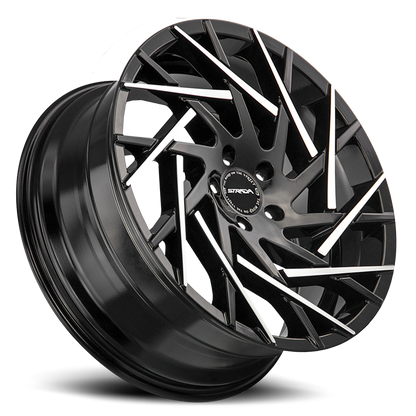 STRADA S64 NIDO 20X8.5 35MM 5X112 GLOSS BLACK MACHINED TIPS | S64051235GBMT