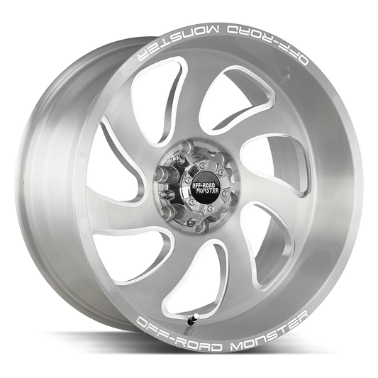 OFF ROAD MONSTER M07 M07 24X12 NEG 44MM 8LUG BLANK BRUSHED FACE SILVER | M07412800N44BFS