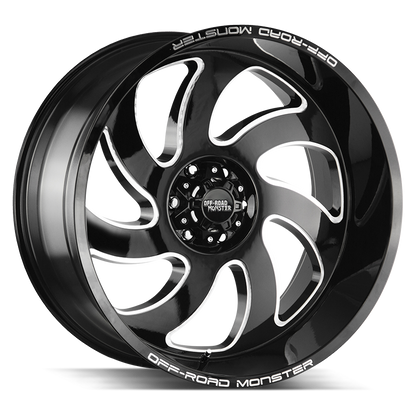 OFF ROAD MONSTER M07 M07 24X12 NEG 44MM BLANK GLOSS BLACK MILLED | M07412000N44GBML
