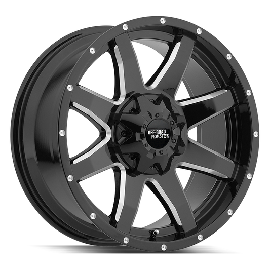 OFF ROAD MONSTER M08 M08 22X12 NEG 44MM BLANK GLOSS BLACK MILLED | M08212000N44GBML