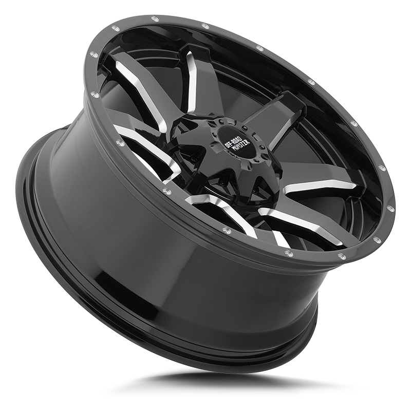 OFF ROAD MONSTER M08 M08 20X12 NEG 44MM 8LUG BLANK GLOSS BLACK MILLED | M08012800N44GBML