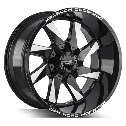 OFF ROAD MONSTER M80 M80 22X12 NEG 44MM BLANK GLOSS BLACK MILLED | M80212000N44GBML