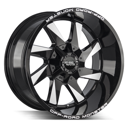 OFF ROAD MONSTER M80 M80 24X12 NEG 44MM BLANK GLOSS BLACK MILLED | M80412000N44GBML