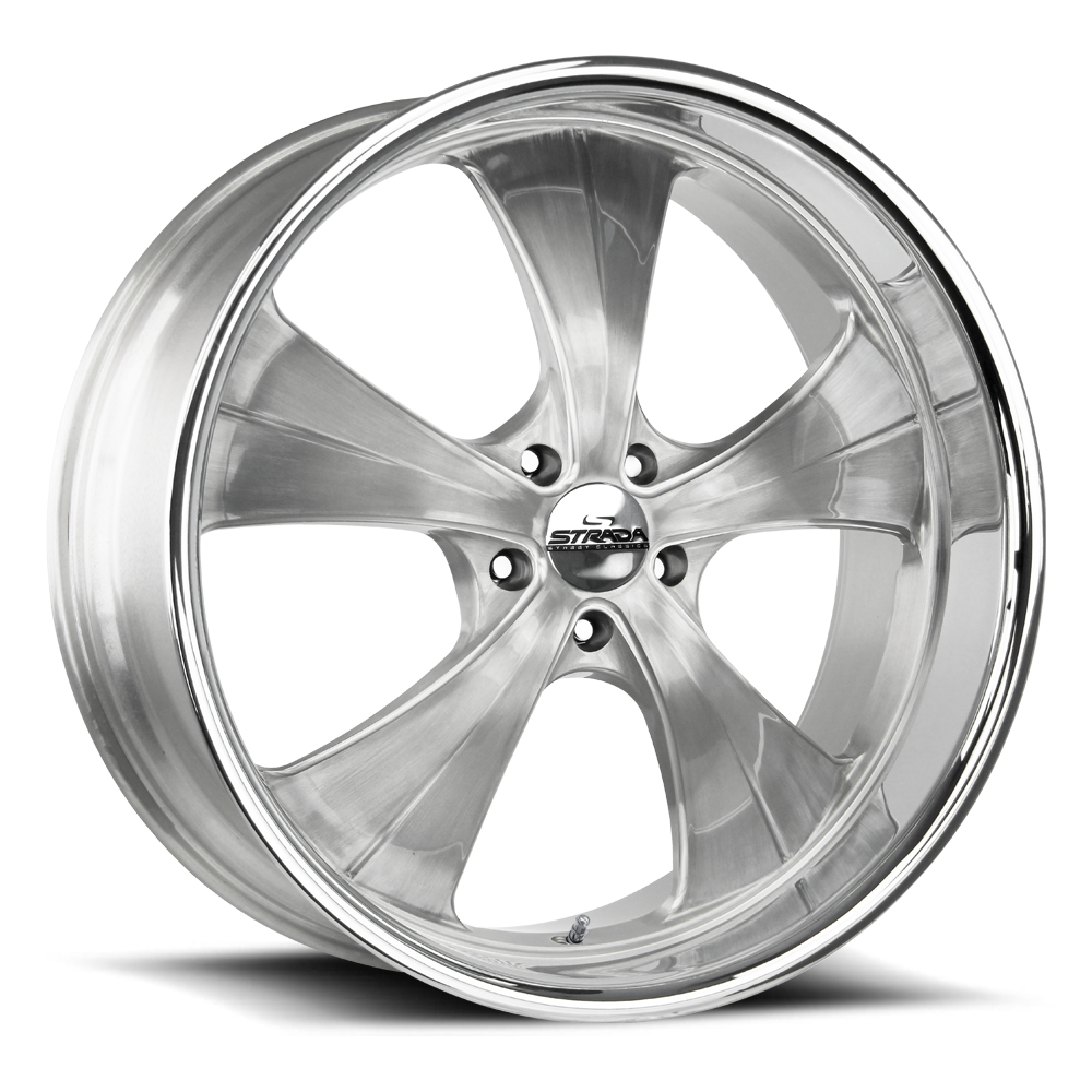 STRADA STREET CLASSICS C02 OLD SKOOL 24X10 25MM 5X120 BRUSHED FACE SILVER MILLED SS | C02452025BFSMLSS