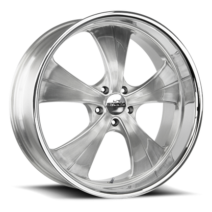 STRADA STREET CLASSICS C02 OLD SKOOL 24X10 25MM 5X120 BRUSHED FACE SILVER MILLED SS | C02452025BFSMLSS