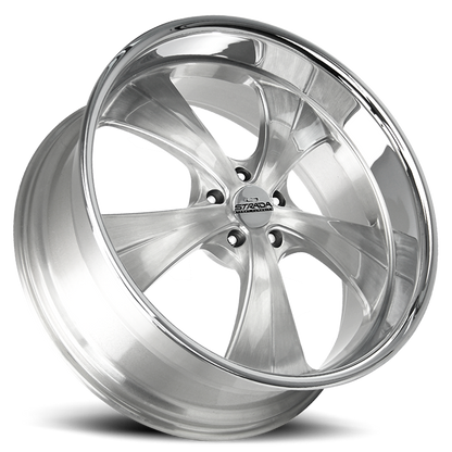 STRADA STREET CLASSICS C02 OLD SKOOL 24X10 15MM 5X115 BRUSHED FACE SILVER MILLED SS | C02451515BFSMLSS