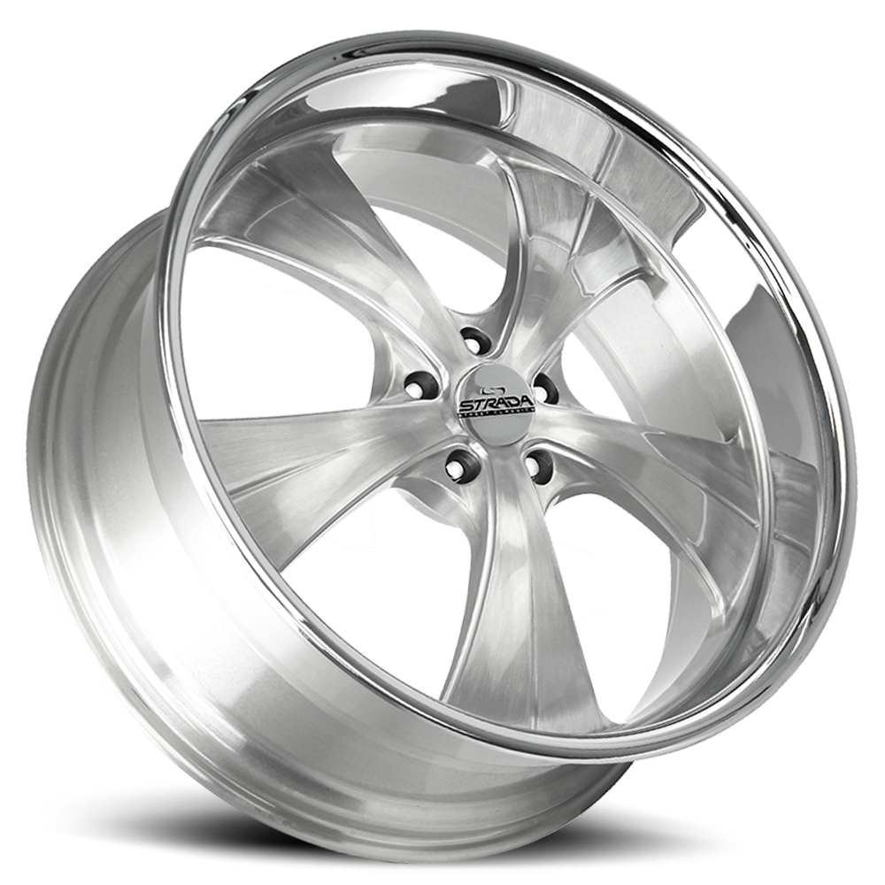 STRADA STREET CLASSICS C02 OLD SKOOL 24X10 25MM 5X120 BRUSHED FACE SILVER MILLED SS | C02452025BFSMLSS