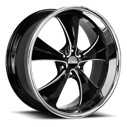 STRADA STREET CLASSICS C02 OLD SKOOL 24X10 15MM 5X127 GLOSS BLACK MILLED SS LIP | C02452715GBMLSS
