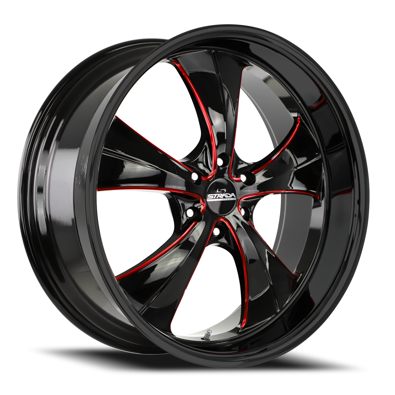 STRADA STREET CLASSICS C02 OLD SKOOL 24X10 24MM 6X139.7 GLOSS BLACK CANDY RED MILLED | C02463924GBMLR