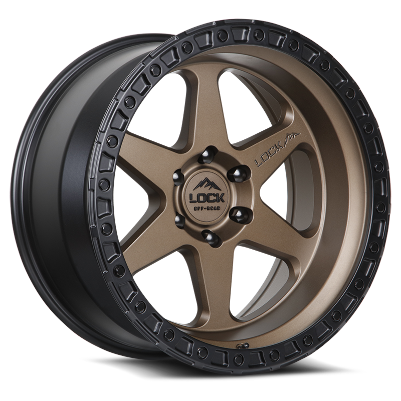 LOCK OFFROAD OLYMPUS 20X9 0 5X127 MATTE DESERT BRONZE W MATTE BLACK RING