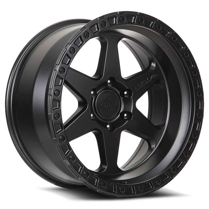LOCK OFFROAD OLYMPUS 18X9 1 6X139.7 MATTE BLACK W MATTE BLACK RING