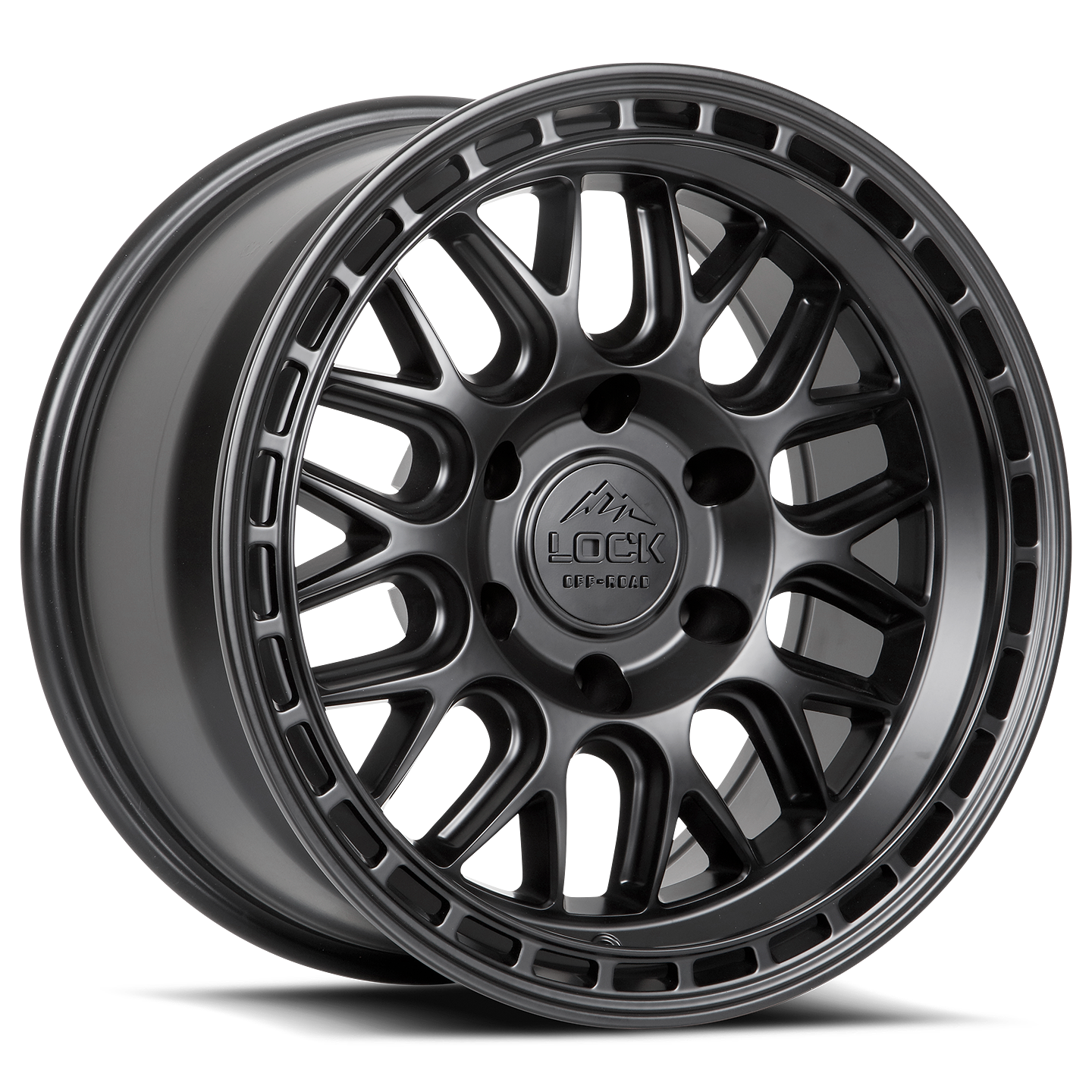 LOCK OFFROAD ONYX 17X9 12 5X127 MATTE BLACK W MATTE BLACK RING