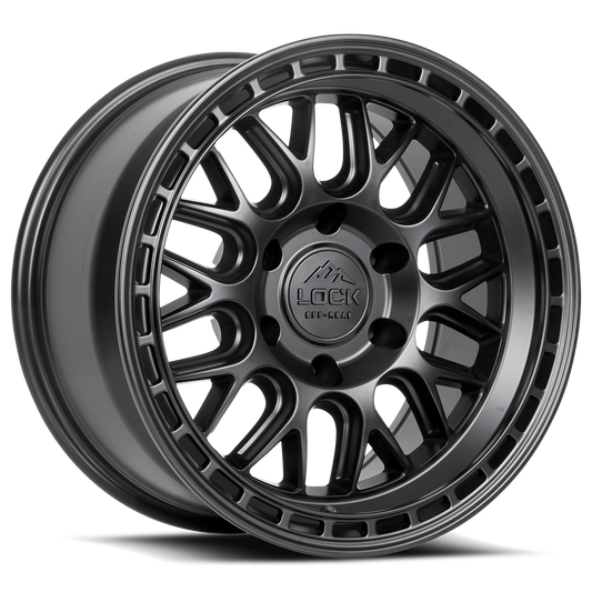 LOCK OFFROAD ONYX 17X9 1 6X139.7 MATTE BLACK W MATTE BLACK RING