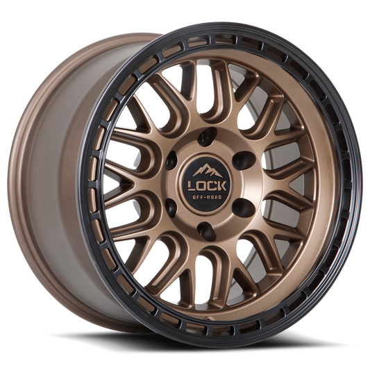 LOCK OFFROAD ONYX 17X9 1 6X139.7 MATTE BRONZE W MATTE BLACK RING