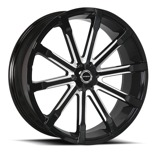 STRADA S48 OSSO 24X10 15MM 5X115 GLOSS BLACK MILLED | S48451515GBML