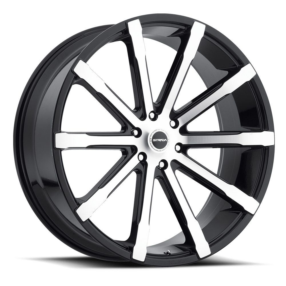 STRADA S48 OSSO 24X10 24MM 6X139.7 GLOSS BLACK MACHINED | S48463924GBM