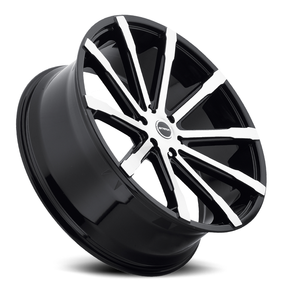 STRADA S48 OSSO 24X10 24MM 6X139.7 GLOSS BLACK MACHINED | S48463924GBM