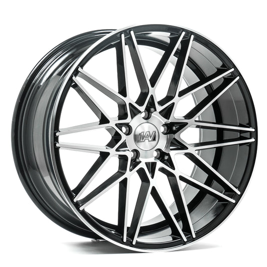 1AV ZX4 22x10.5 38 5x115 BLACK AND POLISHED FACE
