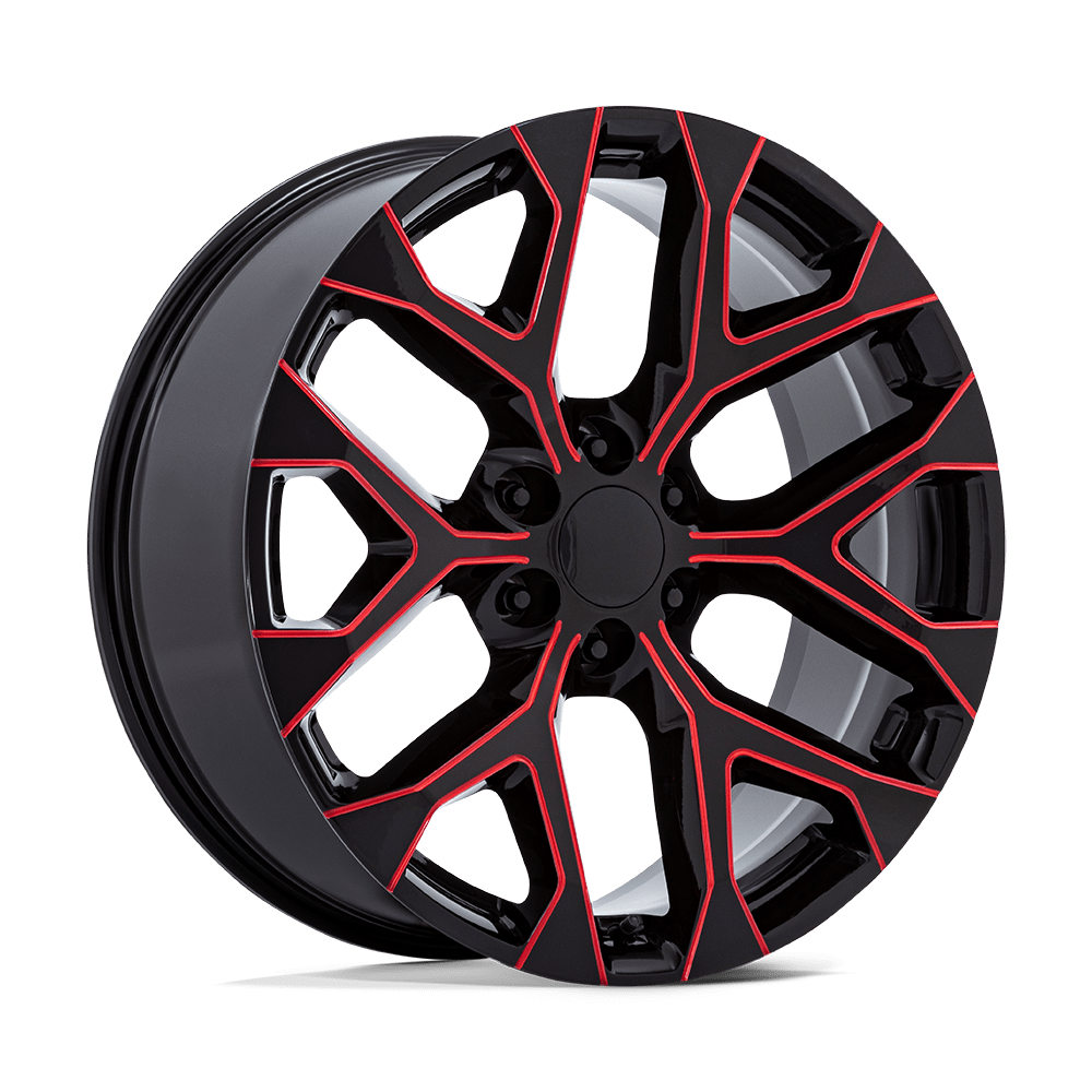 PERFORMANCE REPLICAS PR177 22x9 24 6x139.7 GLOSS BLACK RED MILLED
