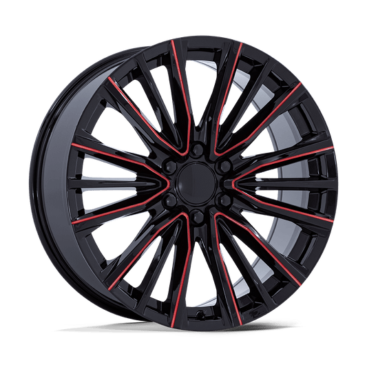 PERFORMANCE REPLICAS PR223 26x10 28 6x139.7 GLOSS BLACK MILLED RED