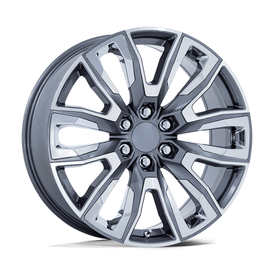 PERFORMANCE REPLICAS PR225 24x10 31 6x139.7 GLOSS GUNMETAL MACH W/ CHR ACC