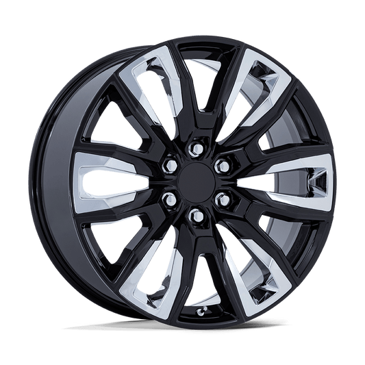 PERFORMANCE REPLICAS PR225 24x10 31 6x139.7 GLOSS BLACK W/ CHROME ACCENTS