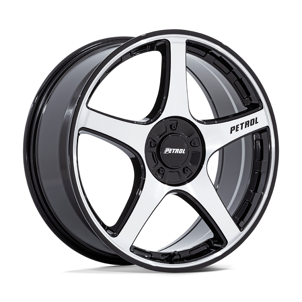 PETROL PE003 P2E 17X8 40 5X108/5X114.3 GLOSS BLACK W/ MACHINED FACE