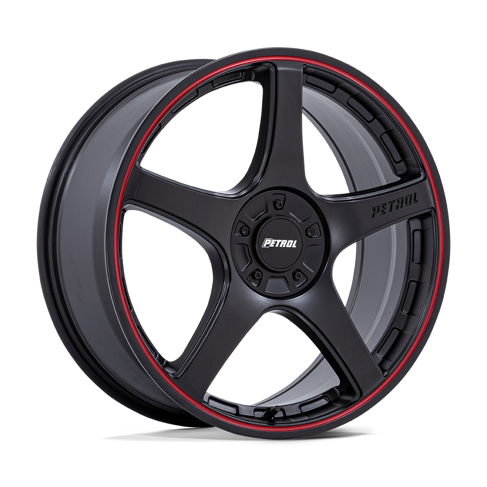 PETROL PE003 P2E 18X8 40 5X110/5X115 MATTE BLACK W/ RED LIP