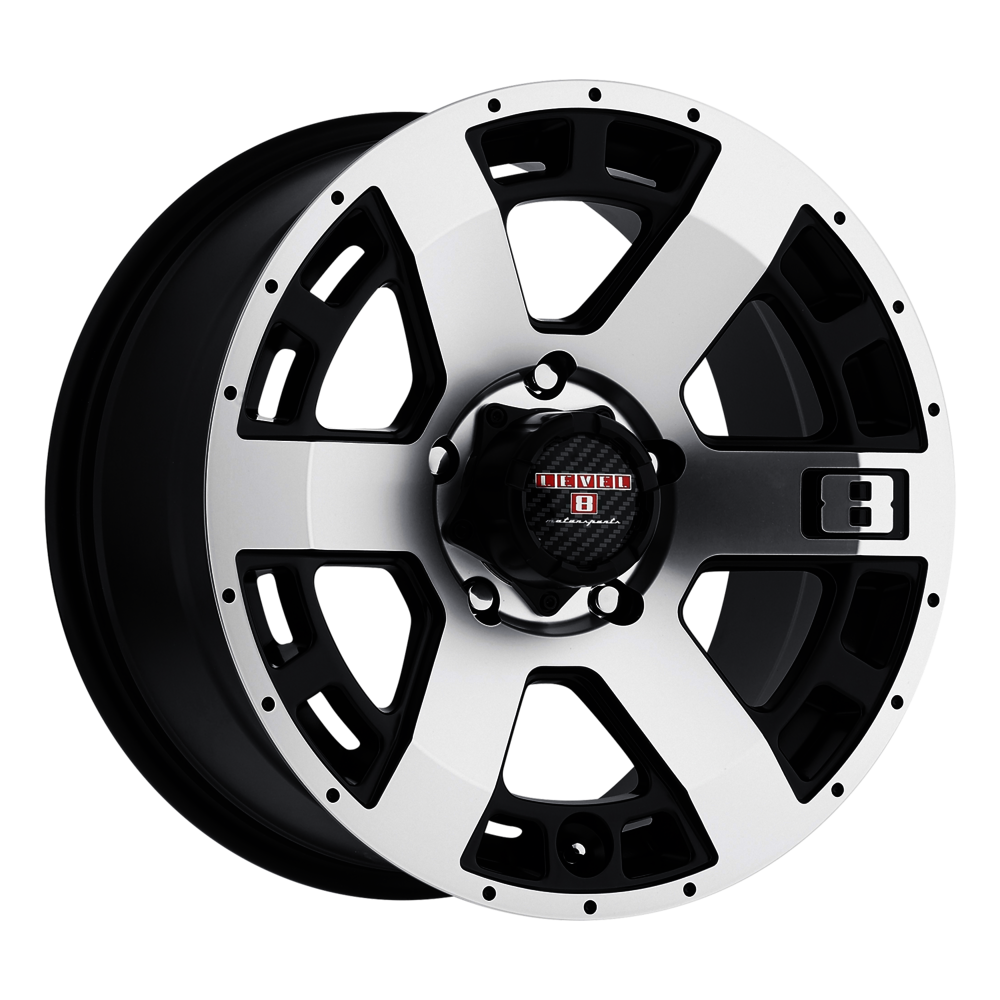 Level 8 SCORPION 16X8.5 18 5X127/5X5.0 MATTE BLACK W/ MACHINED CUT FACE