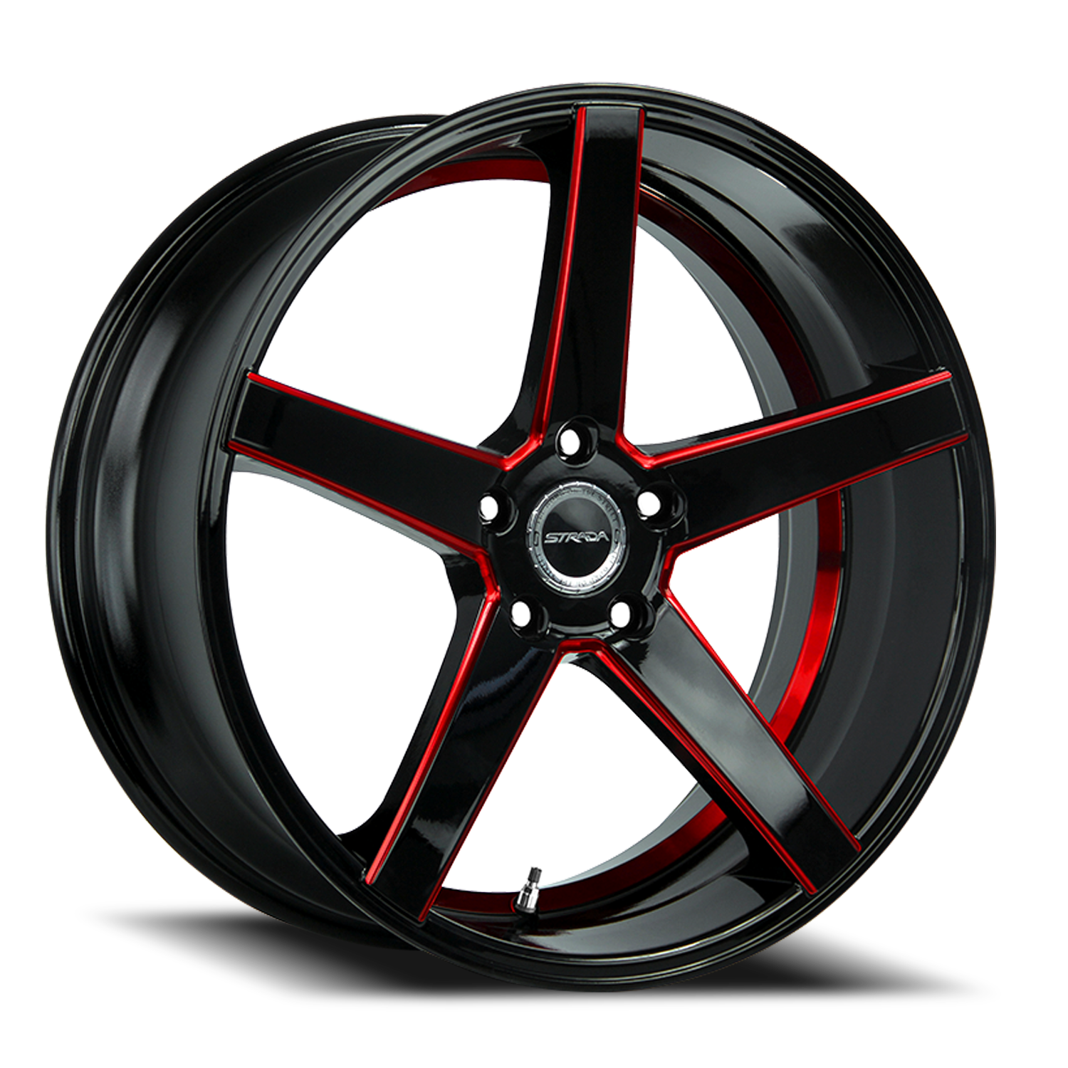 STRADA S35 PERFETTO 22X8.5 40MM 5X114.3 GLOSS BLACK CANDY RED MILLED | S35251440GBMLRS