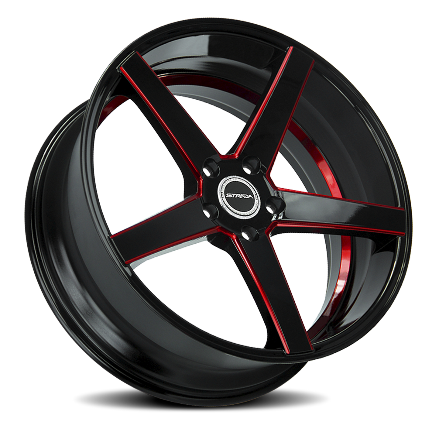 STRADA S35 PERFETTO 22X8.5 40MM 5X114.3 GLOSS BLACK CANDY RED MILLED | S35251440GBMLRS