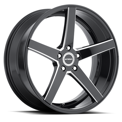 STRADA S35 PERFETTO 24X9 15MM 5X115 GLOSS BLACK MILLED | S35451515GBML