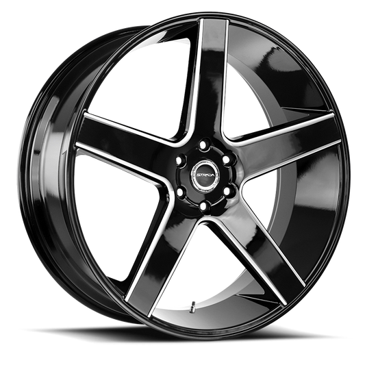 STRADA S35 PERFETTO 24X10 24MM 6X139.7 GLOSS BLACK MILLED | S35463924GBML