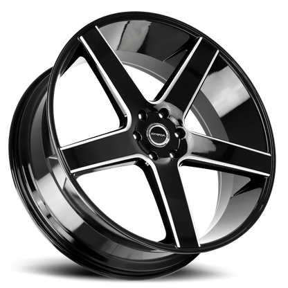 STRADA S35 PERFETTO 22X9.5 24MM 6X139.7 GLOSS BLACK MILLED | S35263924DGBML