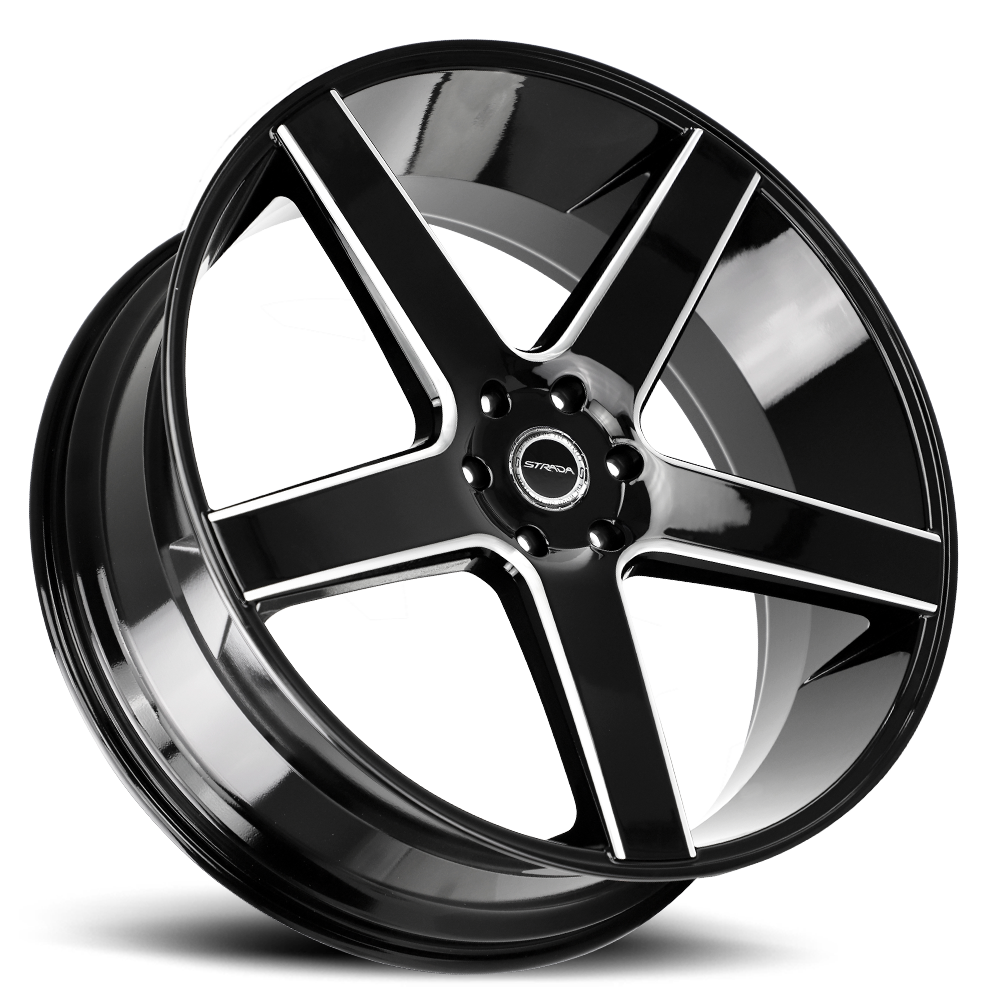 STRADA S35 PERFETTO 28X10 24MM 6X139.7 GLOSS BLACK MILLED | S35A63924GBML