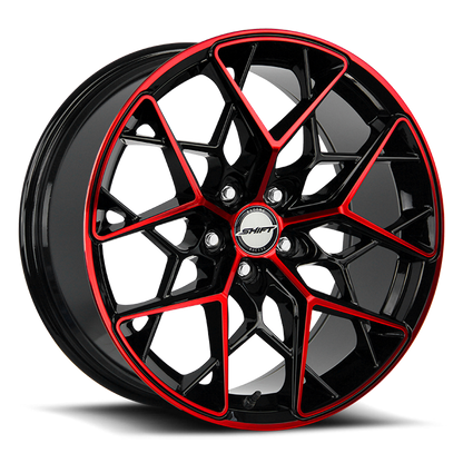 SHIFT H35 PISTON 20X8.5 35MM 5X100 GLOSS BLACK CANDY RED MACHINE | H35050035GBMR