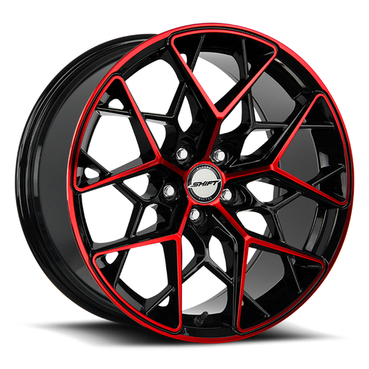 SHIFT H35 PISTON 20X8.5 35MM 5X100 GLOSS BLACK CANDY RED MACHINE | H35050035GBMR