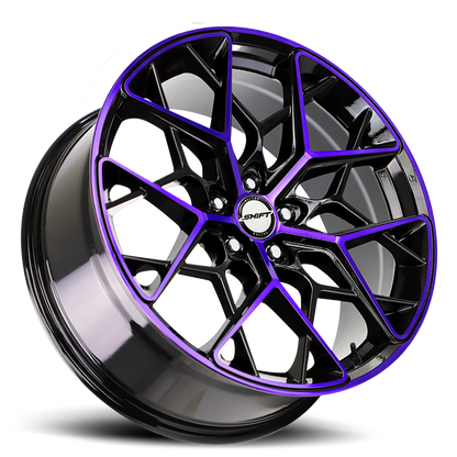 SHIFT H35 PISTON 20X8.5 35MM 5X100 GLOSS BLACK PURPLE MACHINED | H35050035GBMP