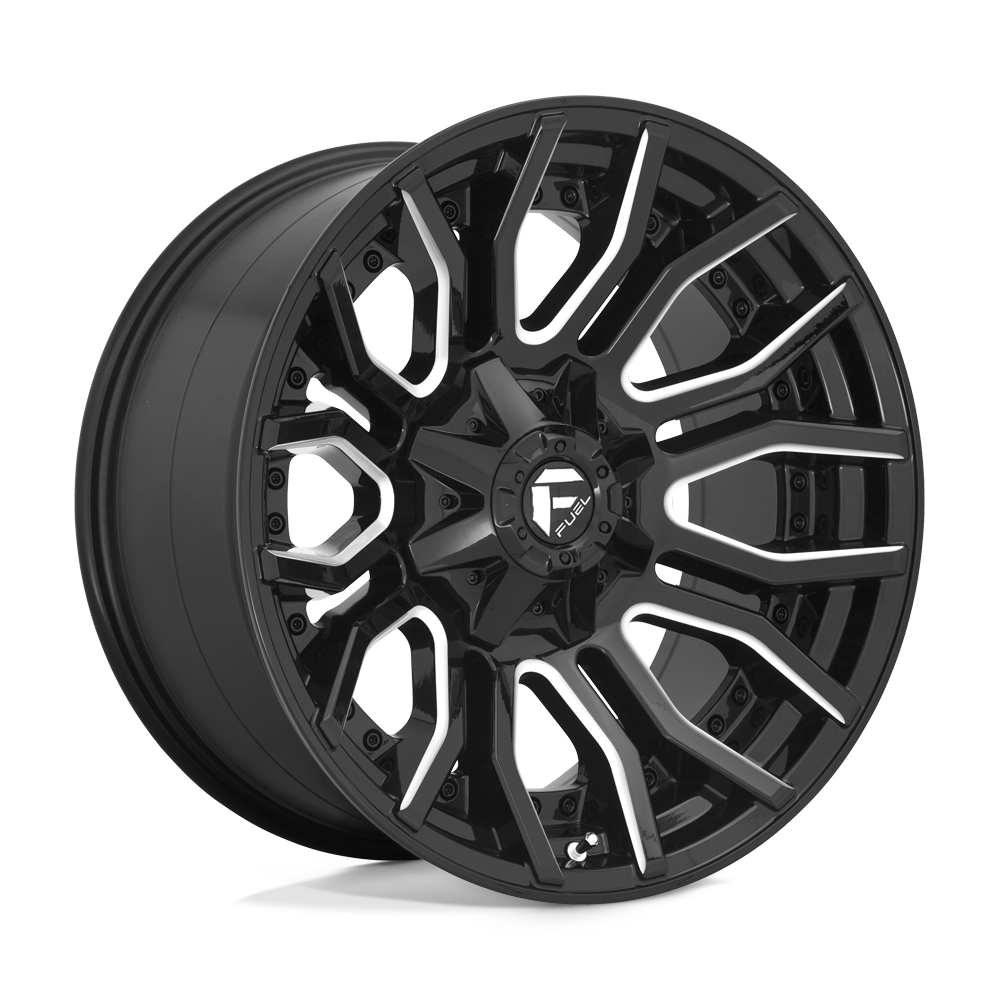 Fuel 1Pc D711 RAGE - 20x10 -18mm 8x180 GLOSS BLACK MILLED Wheel | D71120001847