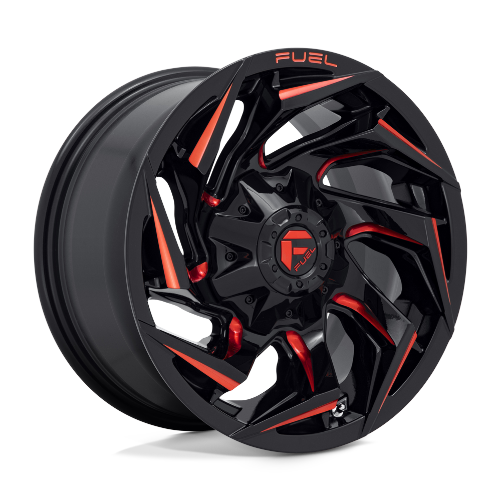 Fuel 1Pc D755 REACTION - 18x9 1mm 8x170 GLOSS BLACK MILLED W/ RED TINT Wheel | D75518901750