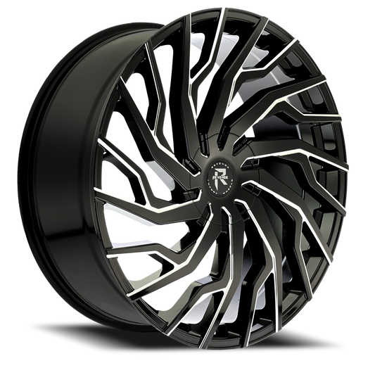 REVENGE LUXURY RL-101 22X8.5 35 5X112/5X114.3 BLACK MILLED WINDOWS