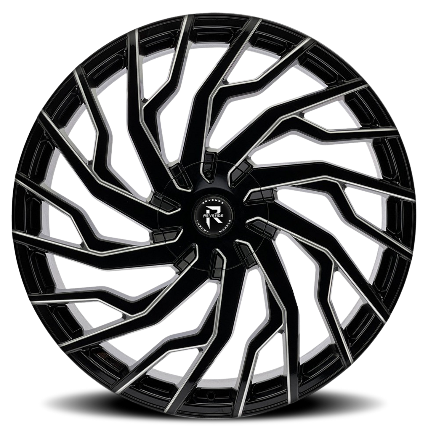 REVENGE LUXURY RL-101 22X8.5 35 5X112/5X114.3 BLACK MILLED WINDOWS