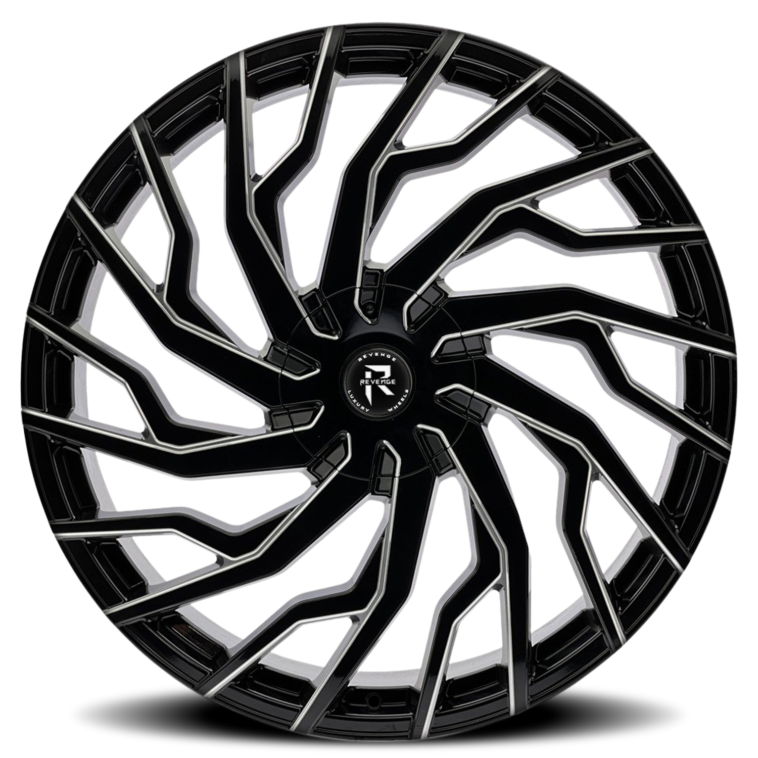 REVENGE LUXURY RL-101 22X8.5 35 5X112/5X114.3 BLACK MILLED WINDOWS