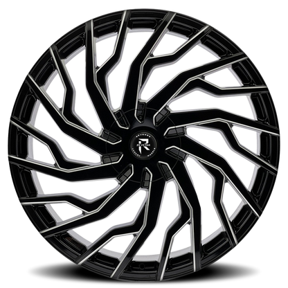 REVENGE LUXURY RL-101 22X8.5 35 5X112/5X114.3 BLACK MILLED WINDOWS