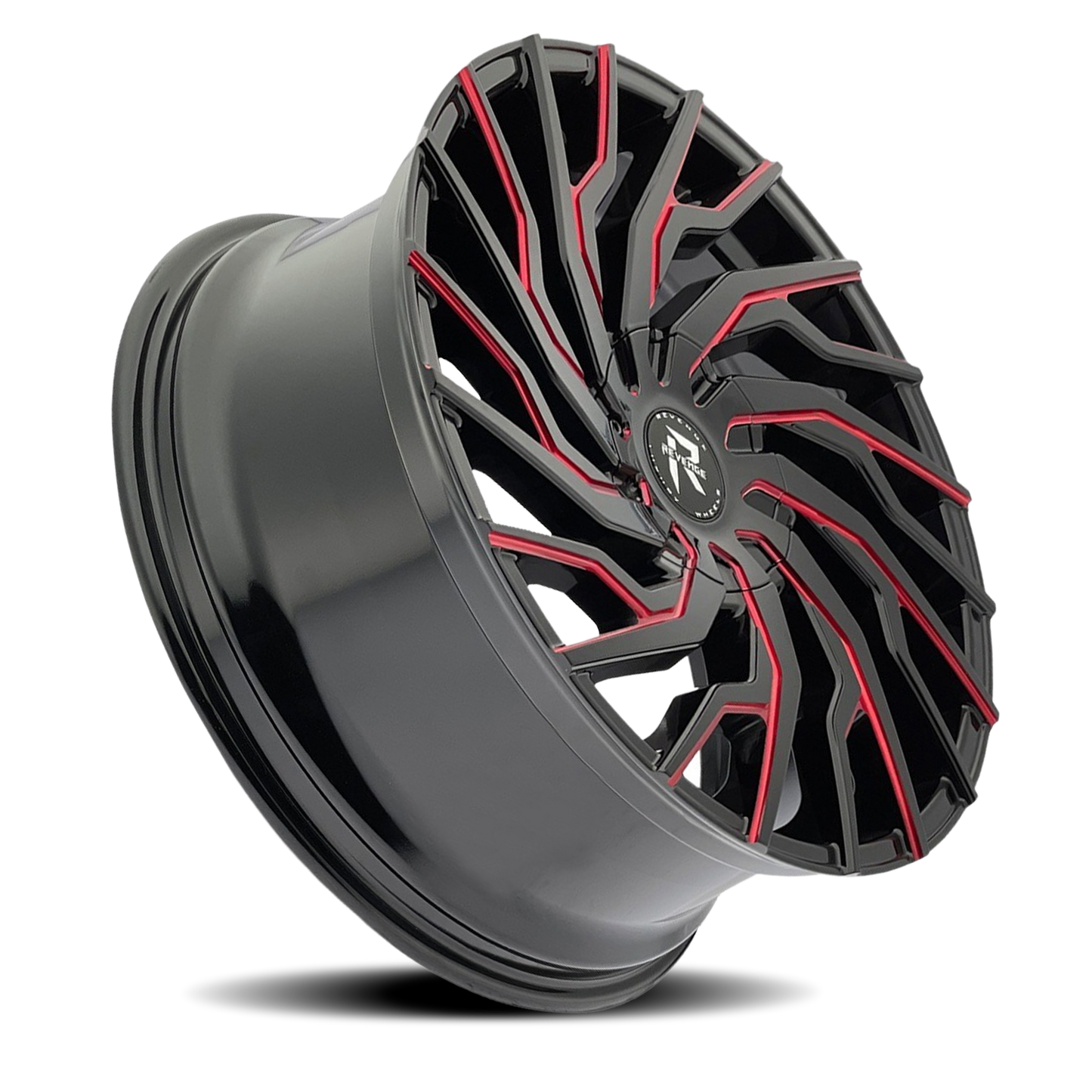 REVENGE LUXURY RL-101 20X8.5 35 5X120/5X114.3 BLACK RED MILLED